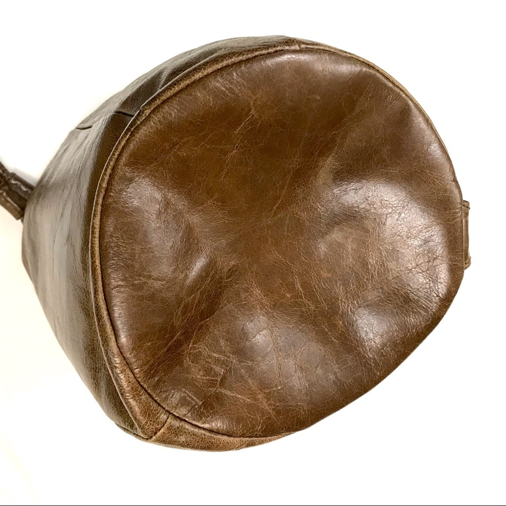 HOBO Brown Leather Drawstring Backpack - Picture 6 of 15